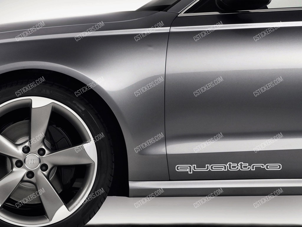 Audi Quattro sticker, silver, big quattro decal, 500x57, for 1 pc